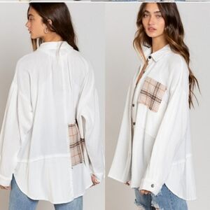 NWT POL Cream Button-Up Shirt
